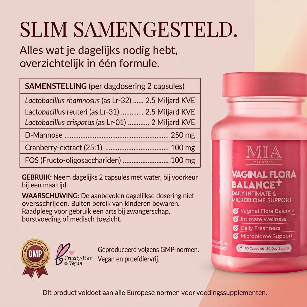 Vaginale Probiotica| 7 Miljard Probiotica met D-Mannose & Cranberry
